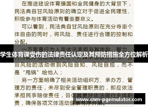 学生体育课受伤的法律责任认定及其预防措施全方位解析